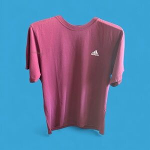 Adidas Men's Short Sleeve Tee in Rich Burgundy Sporty Gym Athletic T-Shirt Used